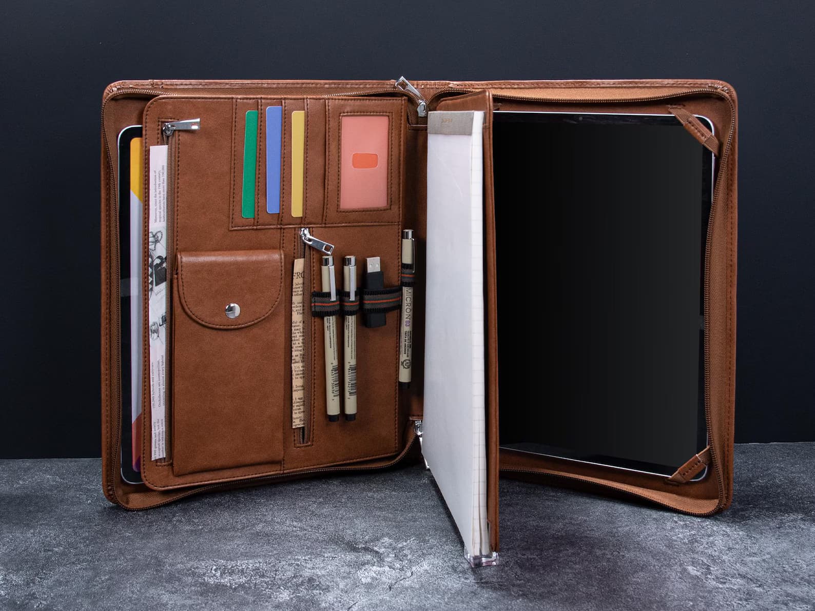 Client Leather Portfolio — personalised corporate gift