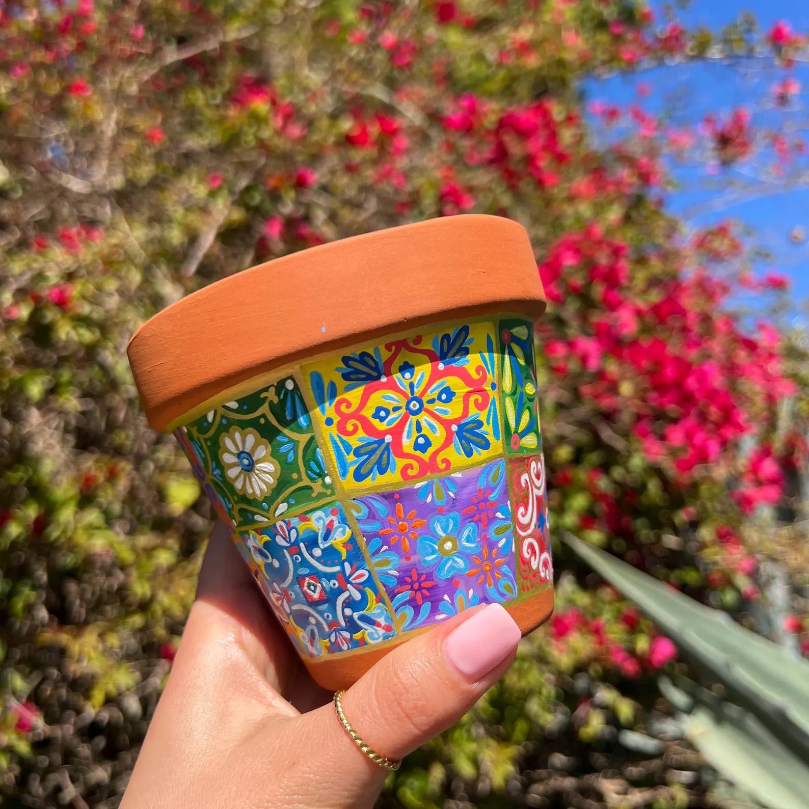 Terracotta Planter Hand-Painted — personalised corporate gift